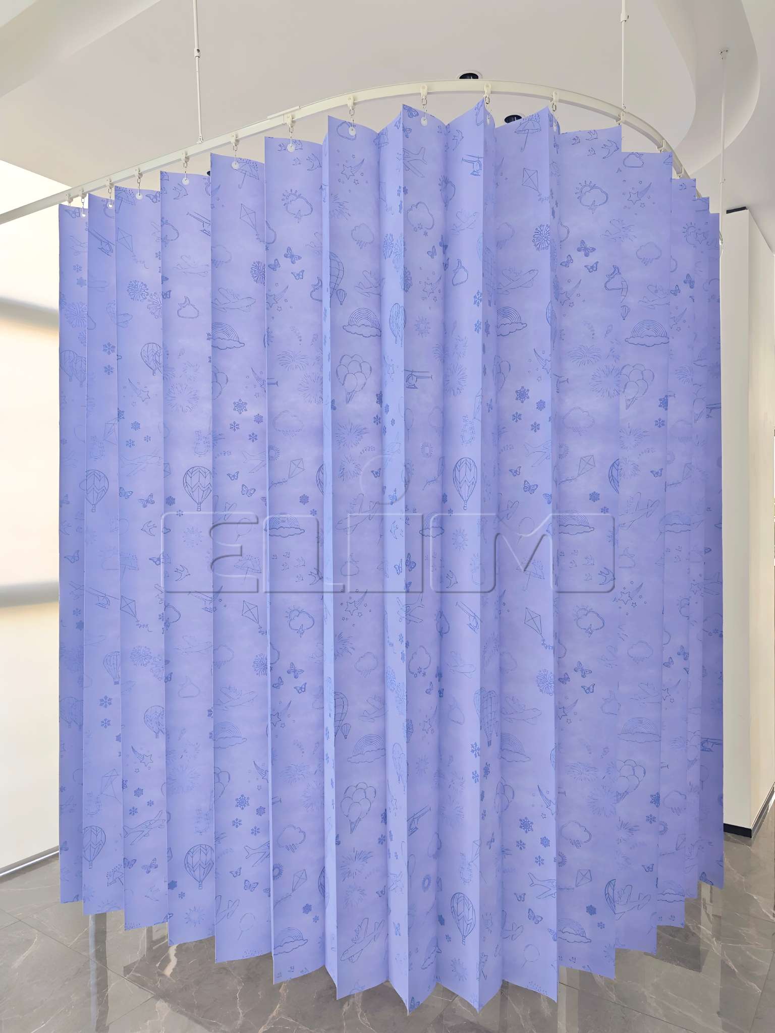 Cortinas de cubículo recicláveis ​​descartáveis